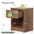 thumbnail image 2 of Gymax Table de Chevet 2 Pcs avec Tiroir Étagère de Rangement Table d'Appoint en Bois Chambre Brun, 2 of 10