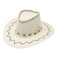 thumbnail image 1 of Chapeau de Soleil Cowboy Adulte Décontracté Solide Suture Été Mode Western Large Bord Polyester, 1 of 2