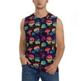thumbnail image 3 of Uemuo Skull mushroom colorful Pattern Men's Sleeveless T-Shirt,Muscle Athletic Tank Top, Moisture-wicking Quick-dry Breathable Classic Tee Top for Gym Run Outdoor Sports-Medium, 3 of 8