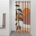 thumbnail image 3 of Small Stall Narrow Shower Curtain 36"W x 72"L – Tropical Bohemian Leaves, Mid-Century Abstract Boho Botanical Bathroom Decor, Vintage Floral Palm Leaf Pattern, Rustic Tribal Folk Style, 3 of 5