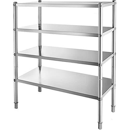 vbenlem stainless steel shelving 46.8x18.5 inch 4 tier adjustable shelf  storage unit stainless steel heavy duty shelving for kitchen commercial  office 