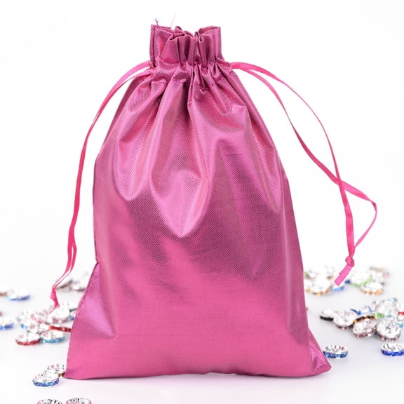 2pcs Rectangle Cloth Bags with Drawstring Camellia 17.5x13cm