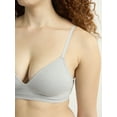 thumbnail image 4 of Joyspun Women's Wireless Seamless Matte Mini Rib Bra, Sizes XS-3XL, 4 of 5