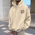 thumbnail image 3 of MHFRRA Sudadera con Capucha y Sudadera para Hombre, Jersey de Manga Larga con Estampado Delantero y Trasero para Uso Informal, Corte Holgado, Ideal para Otoño E Invierno Beige, 3 of 5