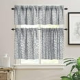 thumbnail image 3 of Grey Leopard Print Valance Curtain Animal Pattern Snow Cheetah Rod Pocket Valance Window Treatments Short Curtains for Kitchen Farmhouse Living Room Bathroom Decor 54x18 Inch + 27x36 Inch X 2, 3 of 5