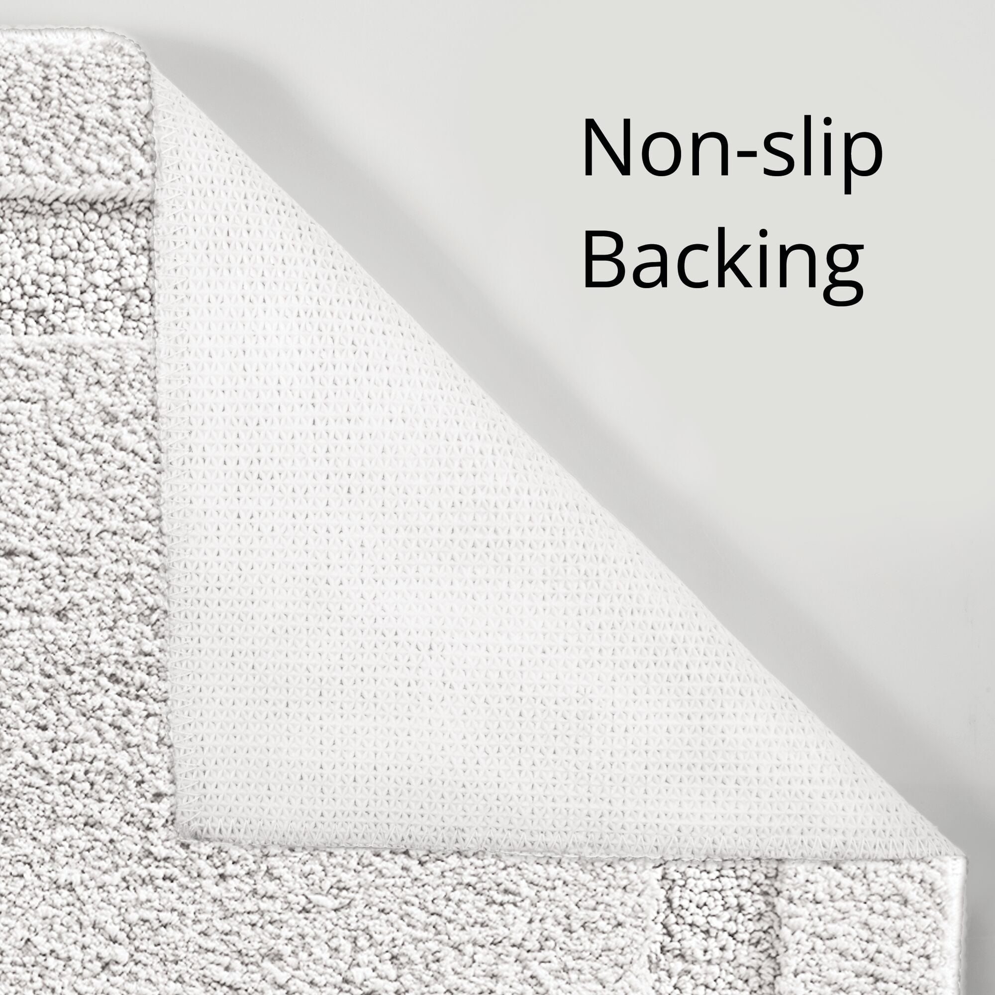mDesign Microfiber Bath Mats - 3 Piece Bathroom Rugs - Set of 3 - Bright White