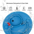 thumbnail image 5 of Silicone Separate Toddler Baby Plates - Portable Non-Slip Suction Cups for Kids Babies and Kids BPA Free Baby Plates Blue, 5 of 5