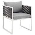 thumbnail image 4 of Modway Stance 17" Aluminum/Fabric Patio Dining Armchair in White/Gray (Set of 2), 4 of 6