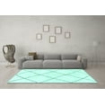 thumbnail image 3 of Ahgly Company Machine Washable Indoor Rectangle Solid Turquoise Blue Modern Area Rugs, 5' x 8', 3 of 4