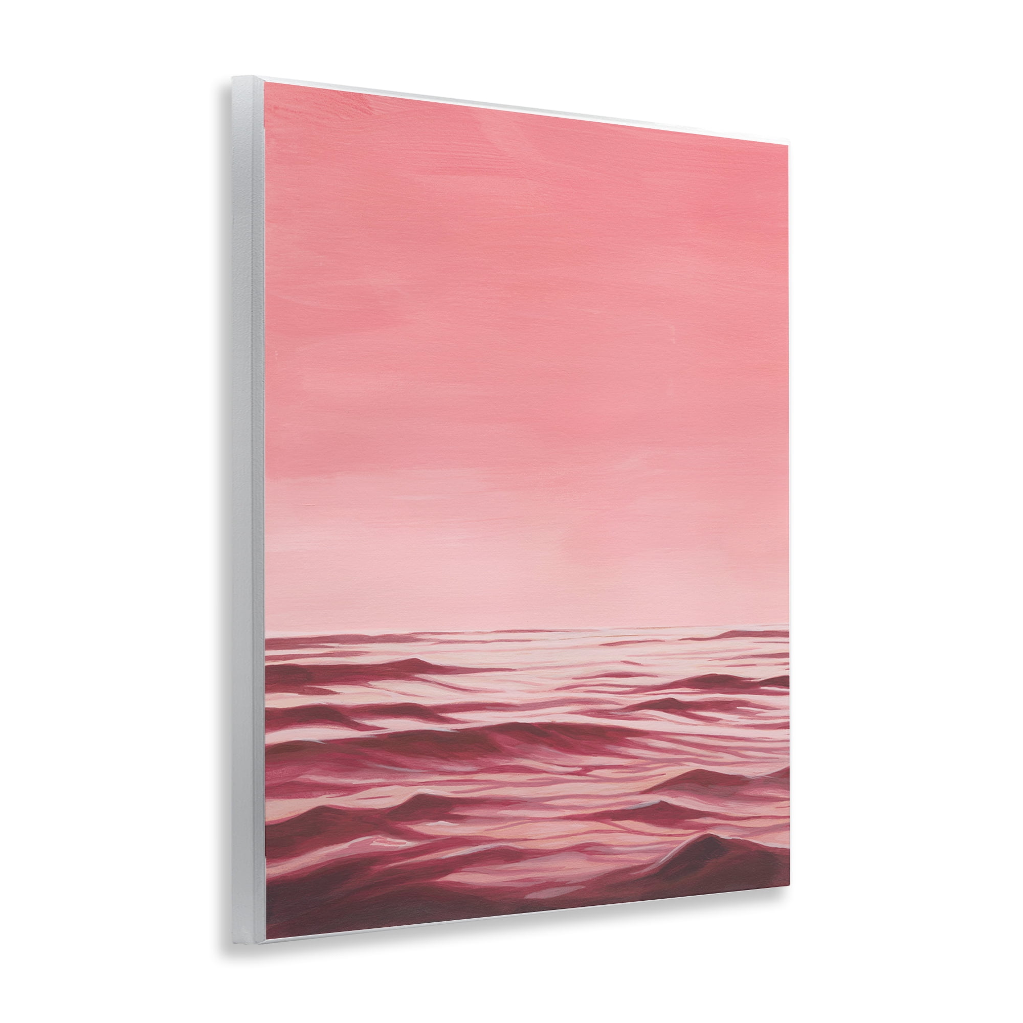 Stupell Industries Pink Ocean Ripples Coastal Painting Unframed Art Print Wall Art, 11 x 14