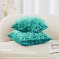 thumbnail image 2 of Deconovo Pack of 2 Large Sofa Pillow Covers, Decorative Square Velvet Pillowcase, Soft Solid Pillow Covers for Sofa Bedroom Car, 24" x 24", Turquoise, 2 of 9