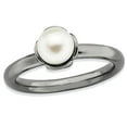 thumbnail image 1 of Bague en Perles de Culture d'Eau Douce en Argent Sterling Plaqué Ruthénium Noir, 1 of 4