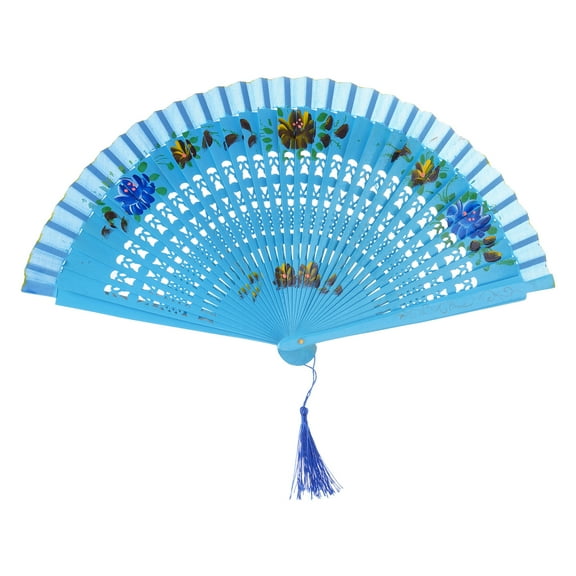 ROZYARD Spanish Double-sided Painted Wood Folding Fan Party Handheld Fan