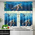 thumbnail image 5 of Sea Turtle Kitchen Curtains Valance and Tier Set Snowflake Rod Pocket Curtains for Living Room Bedroom Bathroom Window Drapes, 5 of 6