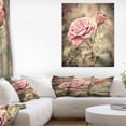 thumbnail image 1 of Vintage Pink Roses with Water Drops - Floral Art Canvas Print, 1 of 3