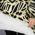 thumbnail image 3 of Oversized Wearable Blanket Hoodie,Zebra and Leopard Print Pattern Sherpa Blanket Hoodie with Super Pockets,Super Warm Fuzzy Pullover for Women & Men, 3 of 6
