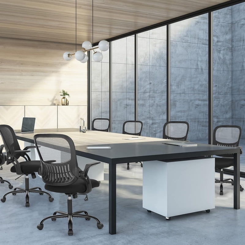 Kelno Ergonomic Office Chair Adjustable Height Draft Chair Rolling Swivel Desk Chair, Black