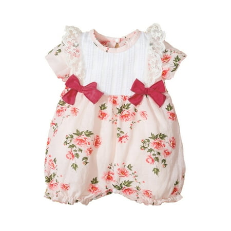 

KI-8jcuD Baby First Valentines Outfit Girl Baby Floral Romper Lace Girls Bodysuit Clothes Bow Girls Romper&Jumpsuit 6 Month Baby Girl Romper Long Sleeve Little Girls Shirts One Long Sleeve Girl Shir