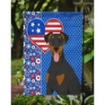 thumbnail image 3 of Natural Ear Black and Tan Doberman Pinscher USA American Flag Garden Size 11.25 in x 15.5 in, 3 of 5