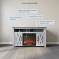thumbnail image 3 of BELLEZE 48" Barn Door TV Stand Media Entertainment Center For TVs up to 50" with 18" Fireplace - Corin (Light Gray), 3 of 7