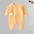 thumbnail image 5 of Diufon Infant Baby Boy Girl Bodysuit Long Sleeve Side Closure Romper Newborn Button Down Solid Color Clothes, 5 of 5