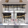 thumbnail image 1 of Marble and Gold Blackout Kitchen Curtains Tiers and Valances Set 3 Piece for Windows Abstract Texture Kitchen Window Curtains Set,Gold Glitter Marble Valances for Living Room(36" Tiers Set), 1 of 6