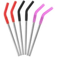 thumbnail image 5 of tumbler straw 6Pcs Reusable Metal Straws with Silicone Tips Stainless Steel Drinking Straws (8.66X0.47X0.47Inch), 5 of 10
