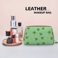 thumbnail image 4 of Cucumber Print cute Makeup Bag, Leather Waterproof Travel Toiletry Bag, Large Capacity Cosmetic Bag Make up Bags Organizer fro Travel Size Toiletries Women Girls, 4 of 4