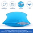 thumbnail image 5 of PiccoCasa 2Pcs Cotton Pillowcases Zippered Standard Pillow Covers, 20"x26", Blue, 5 of 7