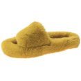 thumbnail image 1 of Woman House Sandals Fuzzy Non-skid Thick Open Toe Slides Cross Band Slippers, 1 of 10