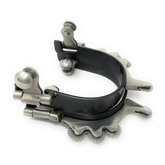 AJ Tack Ladies Black Horizontal Rowels Bumper Spurs