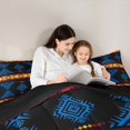 thumbnail image 5 of Feelyou Black Blue Aztec Full Size Comforter Sets for Women, Retro Western Bohemian Bedding Comforter Set, Hippie Tribal Abstract Reversible Bedding Sets, Breathable Home Decor, 3-Piece, 5 of 8