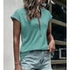thumbnail image 4 of Camisa De Encaje Con Cremallera De Manga Corta, Top De Manga Corta De Encaje Con Cuello En V Fácil De Combinar Elástico Transpirable Casual Para Vacaciones Día Festivo ANGGREK Otros, 4 of 6