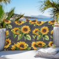thumbnail image 5 of Waterproof Throw Pillow Covers Set of 2, 16x16 Inch Sunflower Black Retro Decorative Pillowcases Outdoor Pillow Slip Cushion Covers Set for Couch Tent Spring Summer Flowers Botanical, 5 of 7