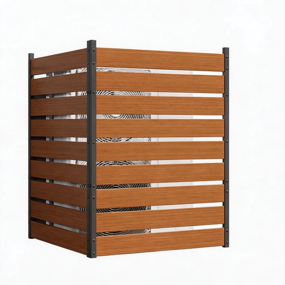 Riedhoff 38.7" x 49.6" Outdoor Panel Privacy Screens, Wood Plastic Composite, 2 Count, Brown