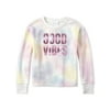 The Children's Place Girls 7-16 Good Vibes' Rainbow Tie-Dye Print Sweater