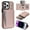 Rosegold, variant on Allytechgroup Case for iPhone 13 Pro Max for Girls Women, With Card Holder Detachable Shoulder Strap Premium PU Leather Design Stand Shockproof Protective Phone Case for iPhone 13 Pro Max, Rosegold