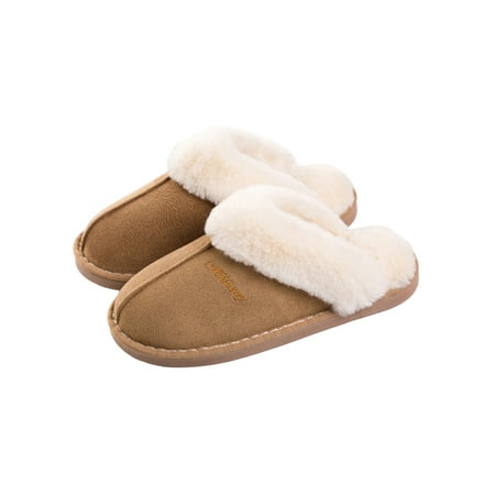 

Audeban Women Fuzzy Slippers Men Winter Warm Slippers Memory Foam Fluffy Bedroom Plush Slippers Slip On Faux Fur House Shoes Outdoor Indoor Soft Comfy Anti-Slip Shoes
