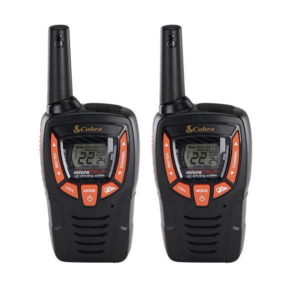 Cobra ACXT345 Weather-Resistant Walkie Talkies - Rechargeable, 22 Channels, Long Range 25-Mile Two-Way Radio Set (2-Pack)