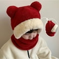 thumbnail image 4 of Winter Hats for Kids Adjustable Ski Mask Windproof Balaclava Hood (Brick Red 3-7 Years), 4 of 5