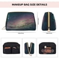 thumbnail image 5 of YFYANG Large Clutch Leather Makeup Bag, Green Dream Galaxy Travel Toiletries Bag, Ladies Cosmetic Storage Bag, 5 of 8