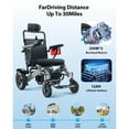 thumbnail image 4 of Nguyen Quach 30mi Reclining Electric Wheelchair with Headrest for Adults Seniors, 330lb Capacity, B, 4 of 9