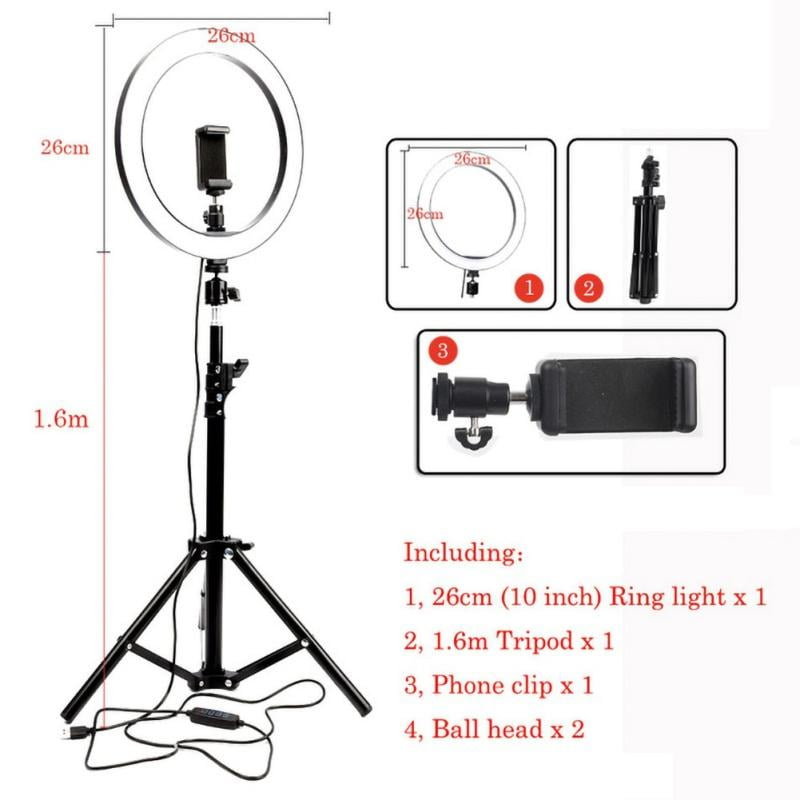 Luxsea LED Ring Light with Tripod Stand Selfie Halo Light for Photography/Makeup/Vlogging/Live