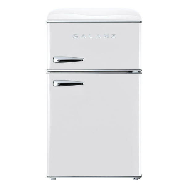 Galanz Glr31tweer 3 1 Cu Ft Retro Compact Refrigerator Dual Doors True Top Freezer White Walmart Com Walmart Com