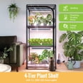 thumbnail image 2 of Indoor Greenhouse with Grow Light, 4-Tier Plant Stand with Zippered PVC Tent, Ventilation Window, Bottom Pouch, 20W Full Spectrum Plant Light with Timer for Seed Starting, 27"L x 19"W x 59"H, 2 of 6