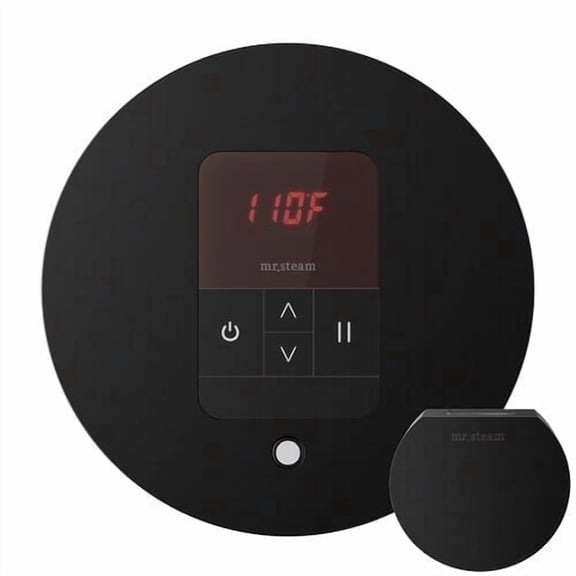 Mr Steam iTempo Stainless Steel Round Steam Shower Control in Matte Black