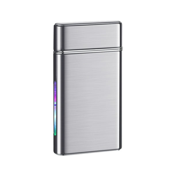 Encendedor recargable de gas propano con ventana visible | Luces LED de colores | Diseño portátil de aleación compacta | Herramienta de encendido recargable para la iluminación de velas y parrillas