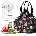 thumbnail image 4 of Pioneer Flower Floral Print Pattern Drawstring Lunch Bag Women - Drawstring Lunch Bag Insulated for Work Office - Stain-Resistant Large Lunchbags for Women with Multi-Pockets, 4 of 6