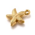 thumbnail image 2 of 304 Stainless Steel Pendants Starfish Charm Ion Plating(IP) Real 18K Gold Plated 15.5x12x3mm Hole: 1.2mm, 2 of 3