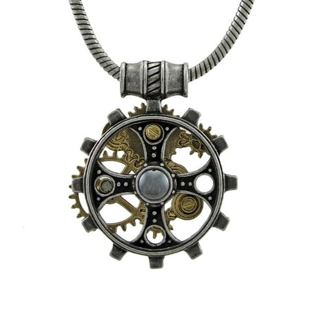 Foundryman`s Ring Cross Steampunk Pendant w/ Necklace